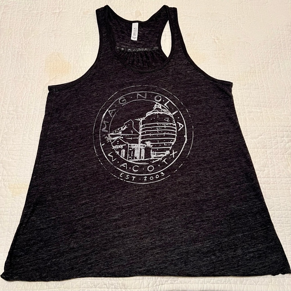 Magnolia Market Silos - Waco TX - Fixer Upper - Racerback Tank - Gray XL